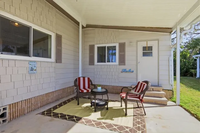 a outdoor space with a couch