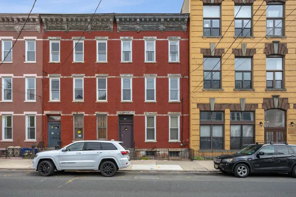a car parked in front of a building