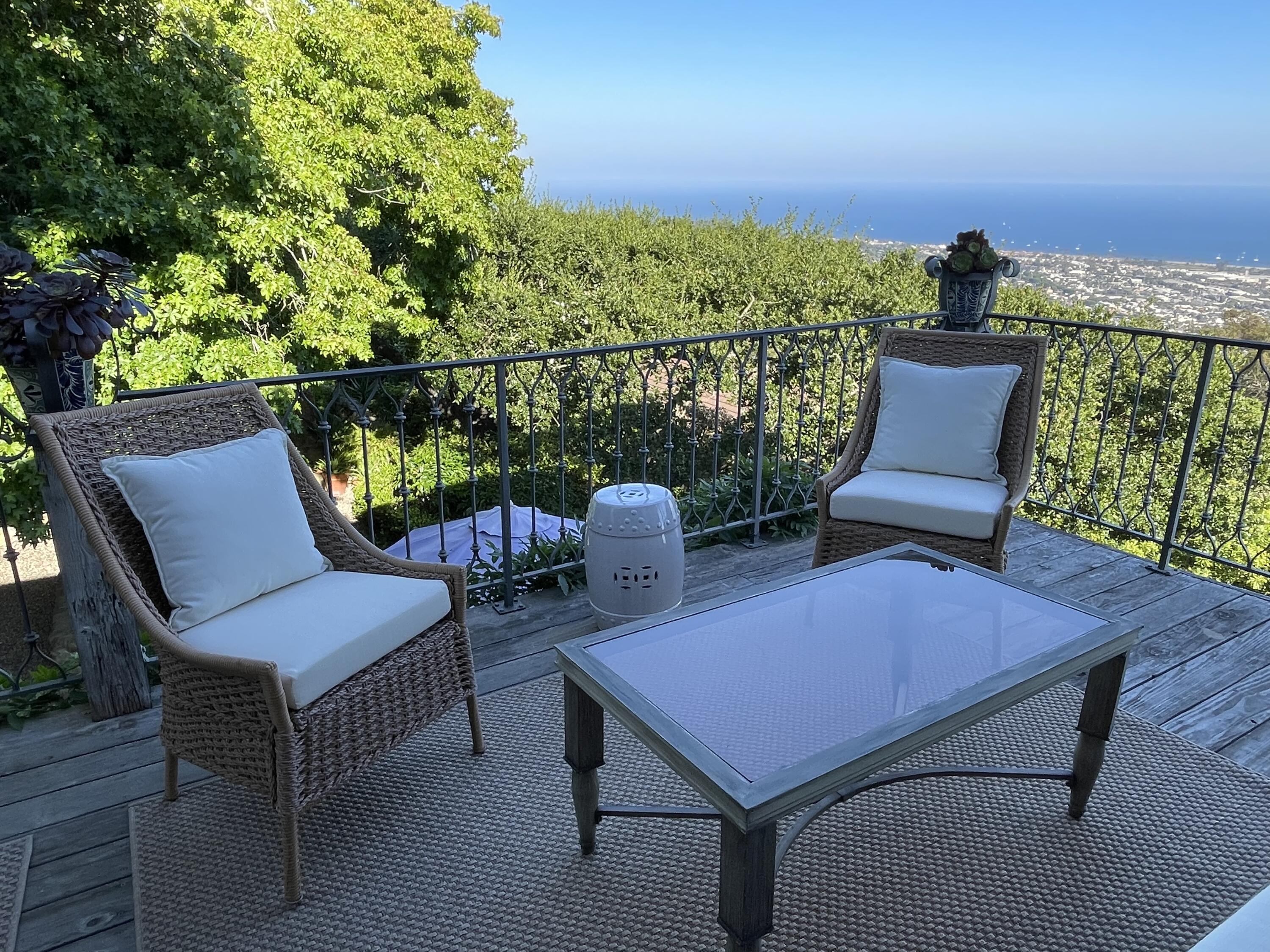 0 Mission Ridge Road Santa Barbara, CA 93103 - Photo 23 of 71 an outdoor sitting area with furniture and a view of a balcony