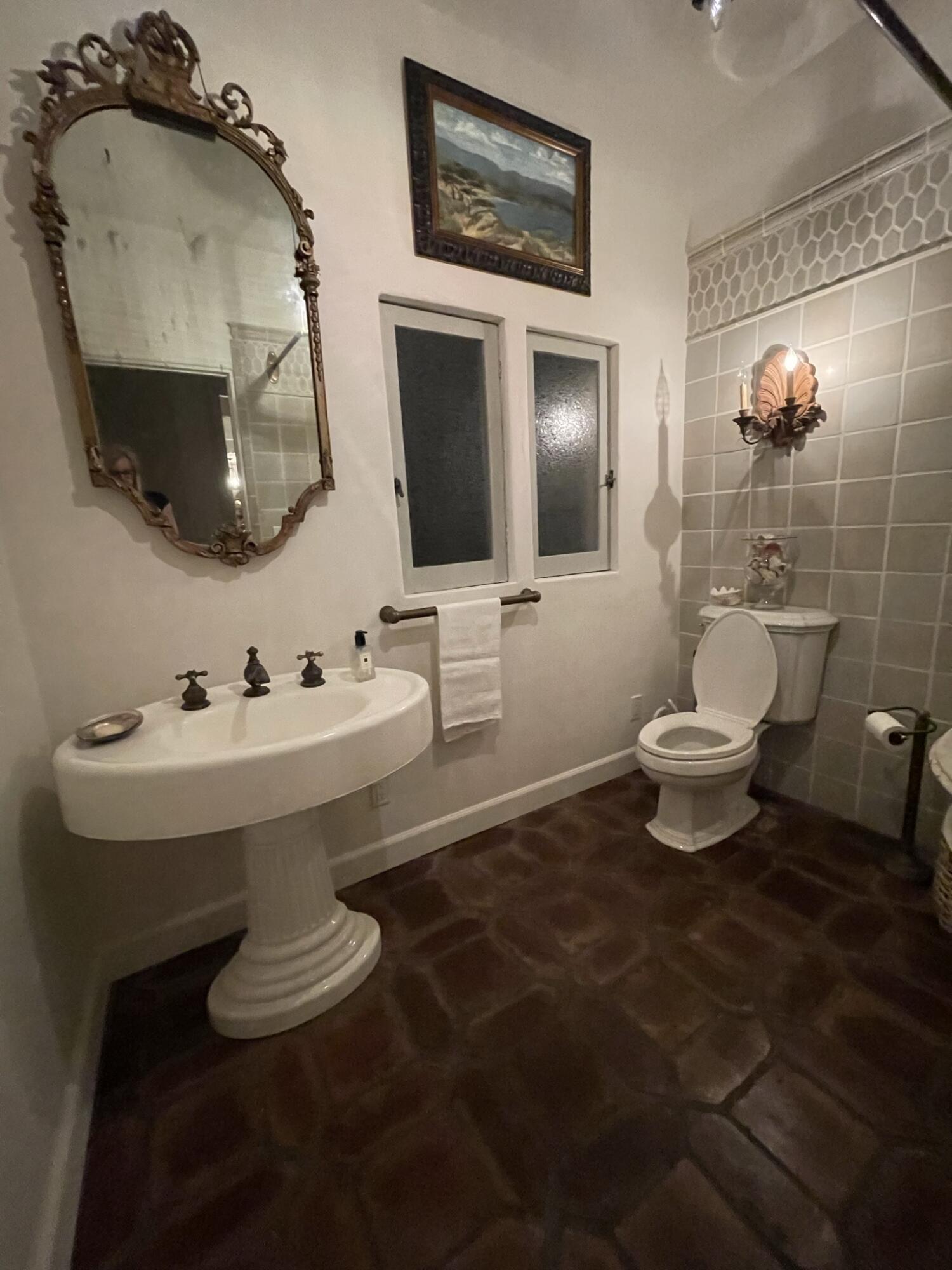 0 Mission Ridge Road Santa Barbara, CA 93103 - Photo 52 of 71 a bathroom with a sink toilet and mirror