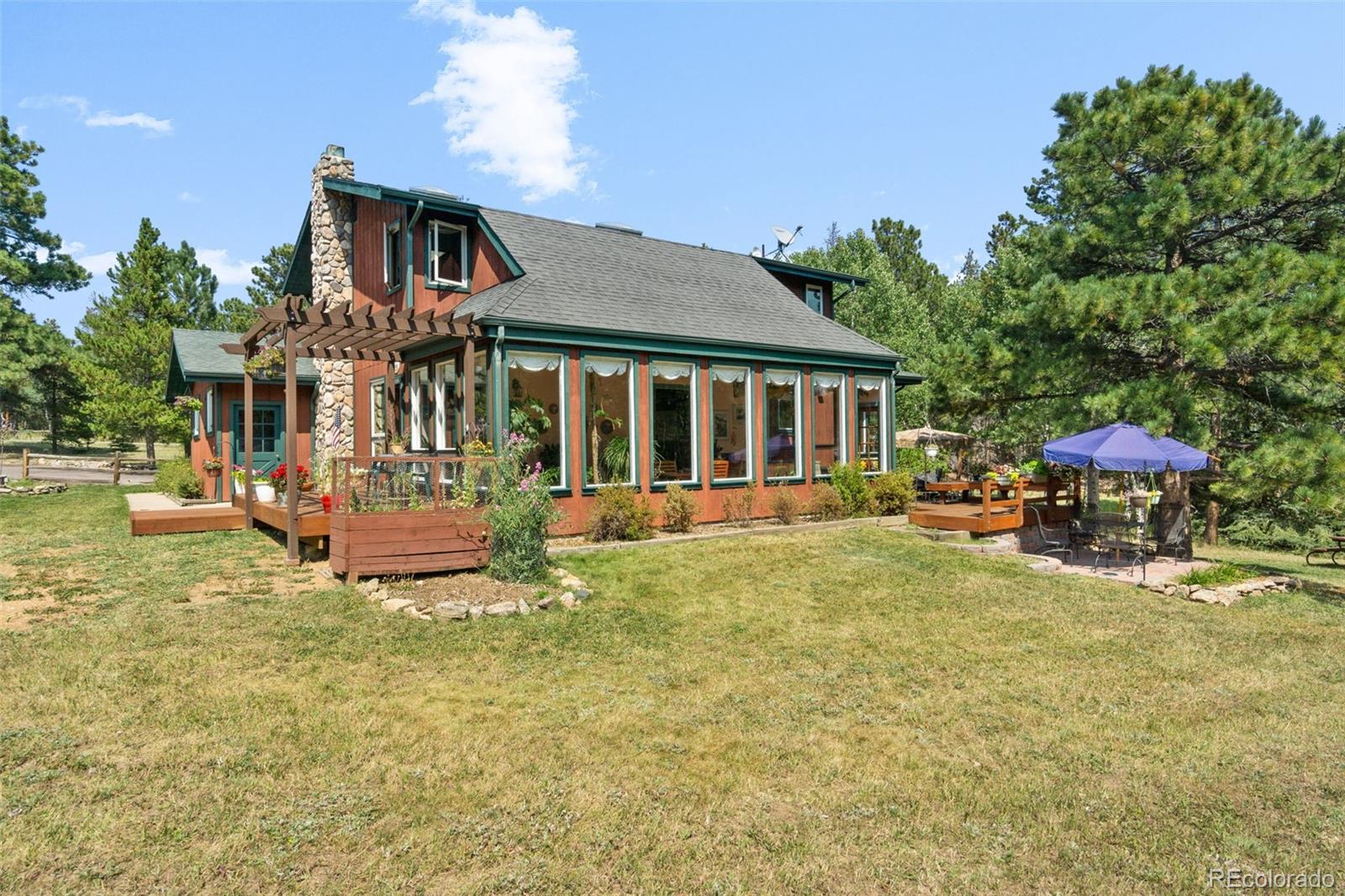 600 Old Squaw Pass Road Evergreen, CO 80439 - Photo 4 of 40 a house view with a garden space