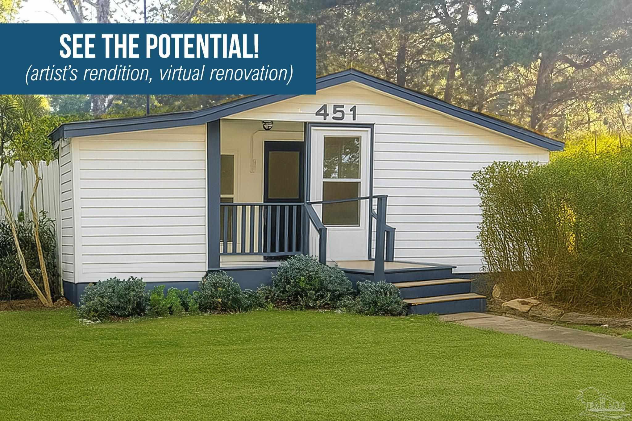 451 East Cane Avenue Crestview, FL 32539 - Photo 1 of 22 a front view of a house with garden