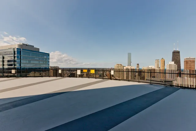 a view of a city with tall buildings