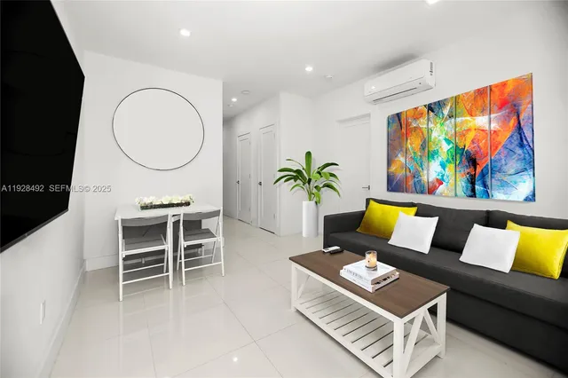 a living room with furniture