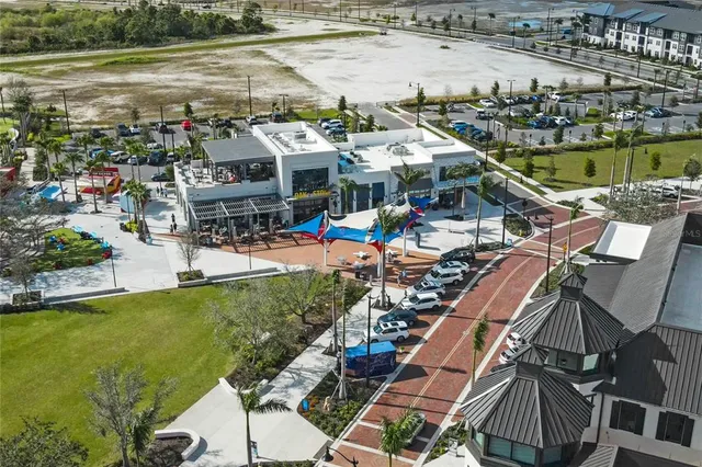 an aerial view of multiple house