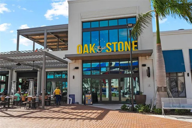 a front view of a building with street