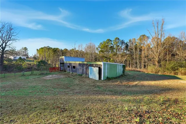 a view of a green yard