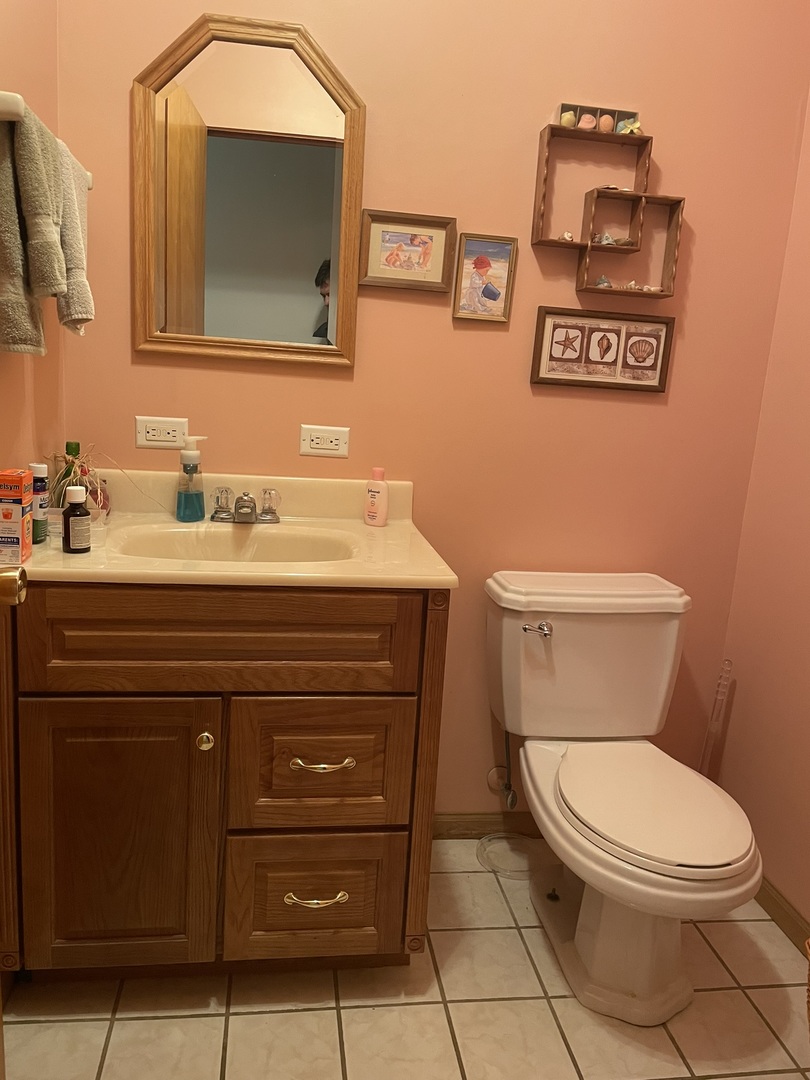 970 Marley Road New Lenox, IL 60451 - Photo 10 of 22 a bathroom with a toilet a sink and mirror