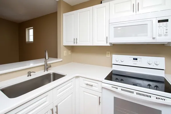 a view of a kitchen counter space