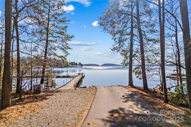 a view of a park with trees and buildings in the background