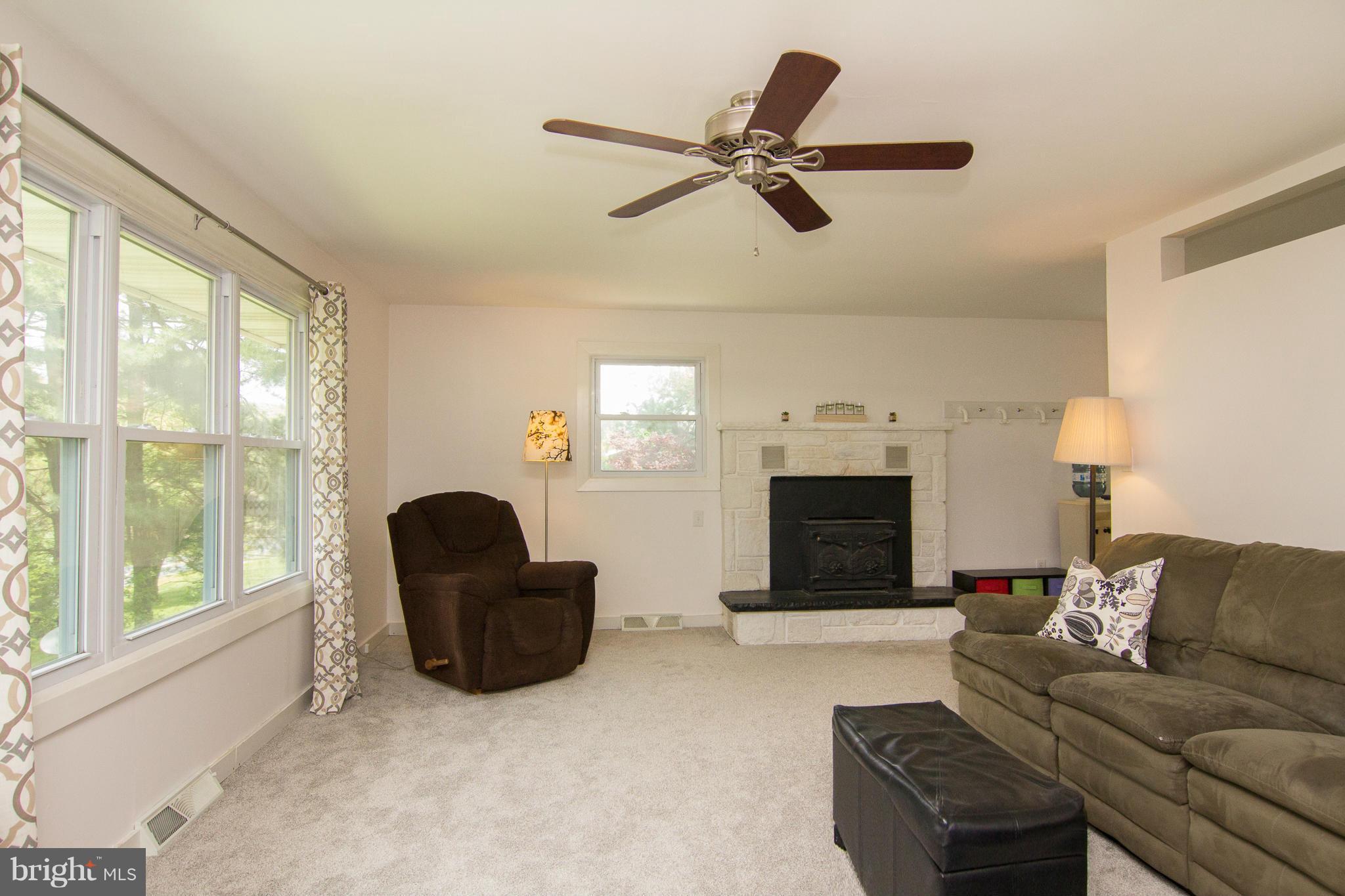 Living Room with Picture Window & New Carpet