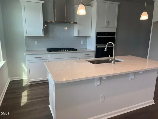 a kitchen with a sink a stove and cabinets