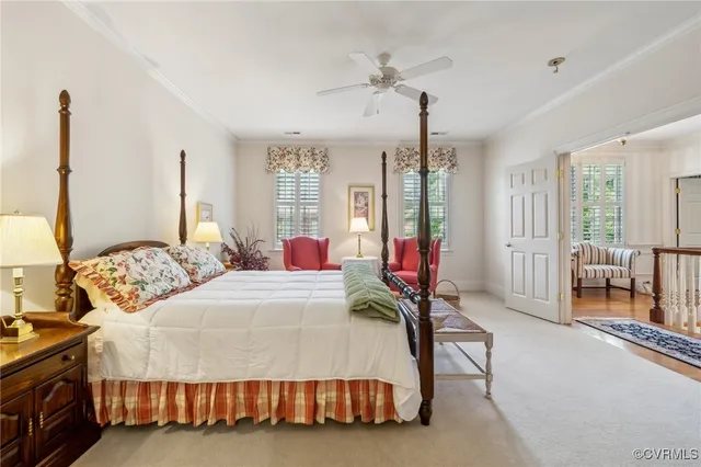 a bedroom with a bed and a table in it