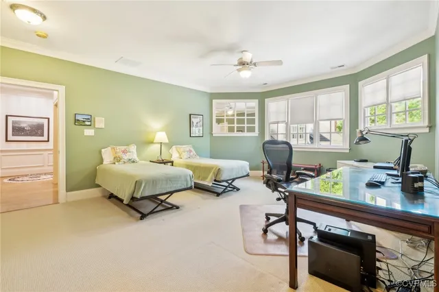 an aerial view of multiple houses with yard