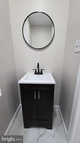 a sink and a mirror