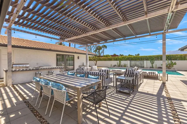 a living room with furniture