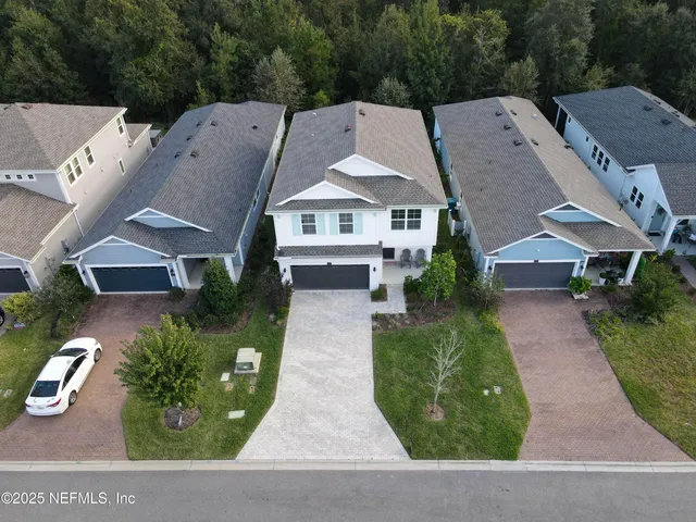 an aerial view of a house