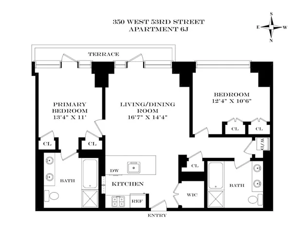 $1,500,000 | 350 West 53rd Street, Unit 6J | Hell's Kitchen