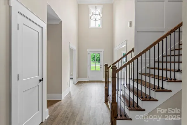 a view of entryway with wooden floor