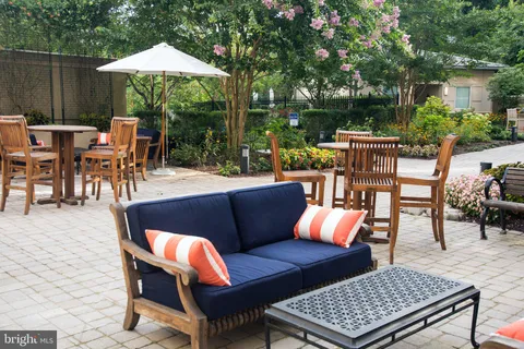 a outdoor view with a sitting space