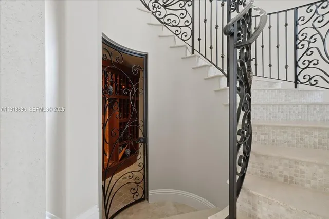 a view of wooden staircase