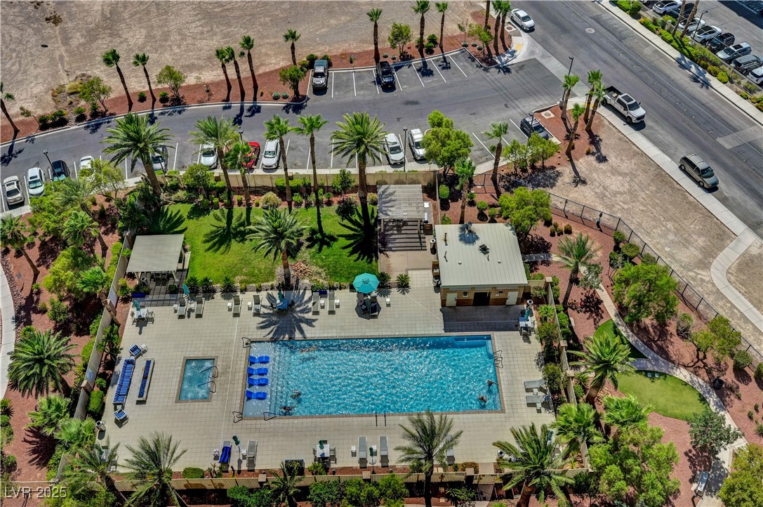 8255 South Las Vegas Boulevard, Unit 1715 Las Vegas, NV 89123 - Photo 32 of 49 Drone / aerial pool area view from the 17th floor