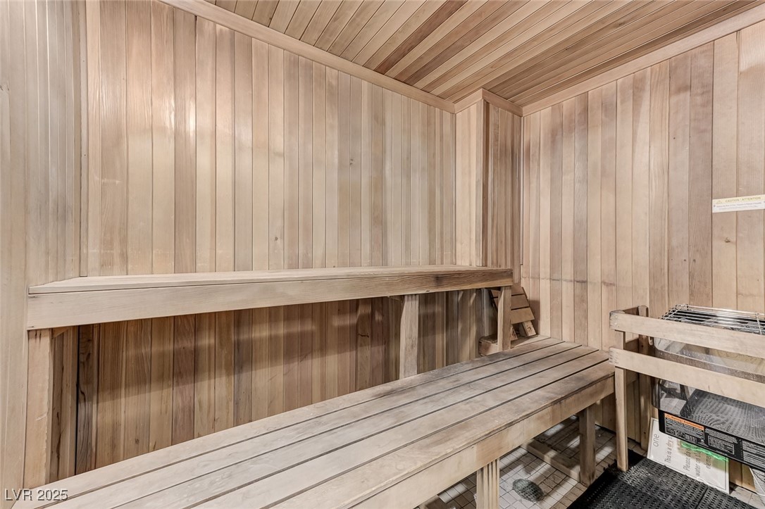 8255 South Las Vegas Boulevard, Unit 1715 Las Vegas, NV 89123 - Photo 33 of 49 Relaxing sauna, featuring wooden ceiling