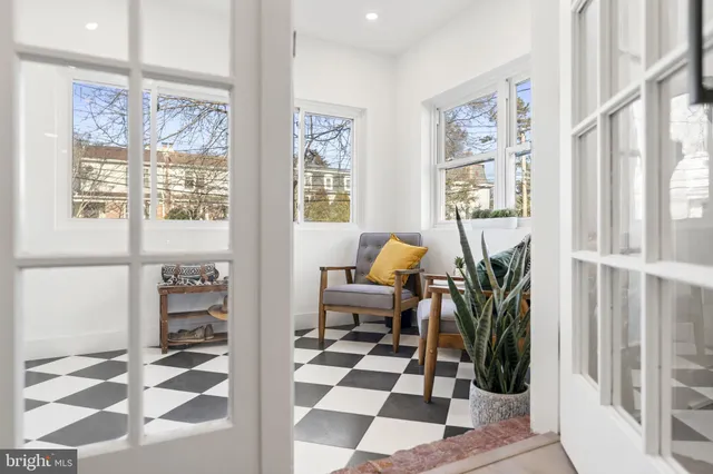 a room with furniture and windows