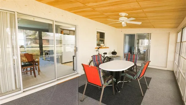 a dining room with furniture and a table