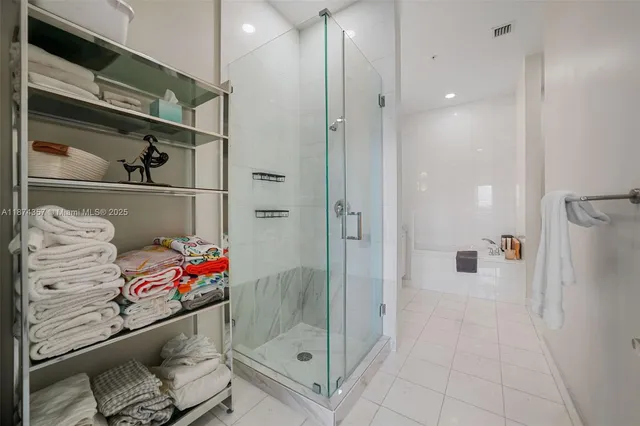 a bathroom with a shower