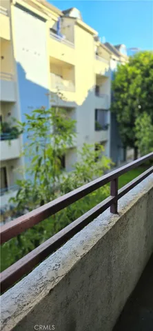 a view of a building from a window