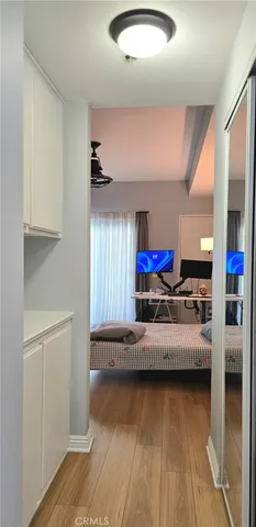 a view of entryway with wooden floor