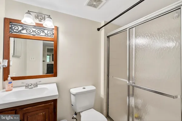 a bathroom with a sink a mirror and a toilet