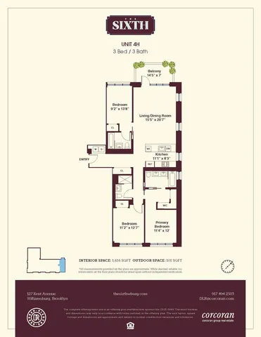 $3,450,000 | 127 Kent Avenue, Unit 4H | Williamsburg