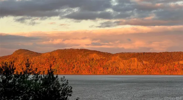 a view of an lake and a mountain