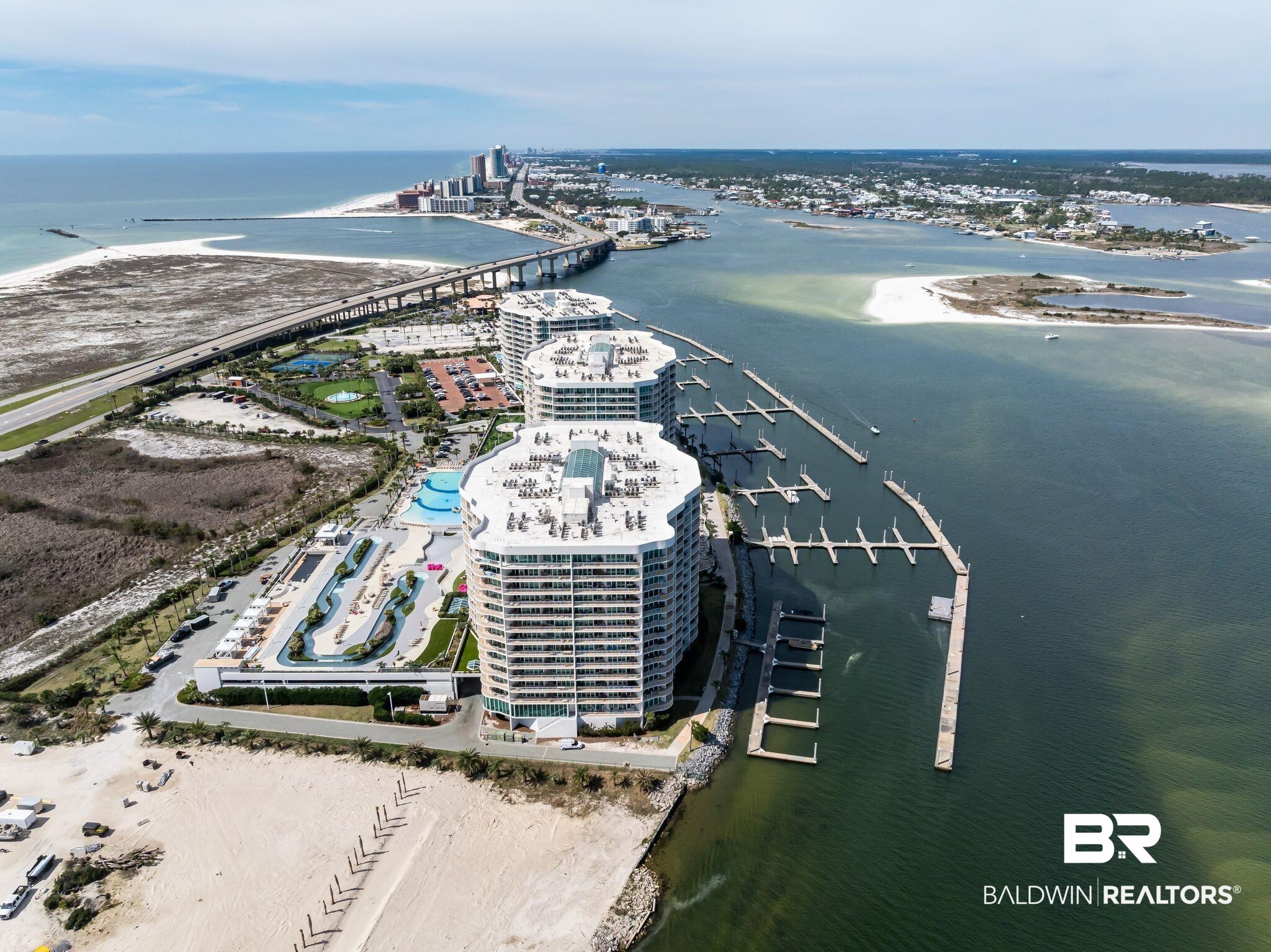 28107 Perdido Beach Boulevard, Unit D714 Orange Beach, AL 36561 - Photo 59 of 88 Birds eye view of property featuring a view of the beach and a water view