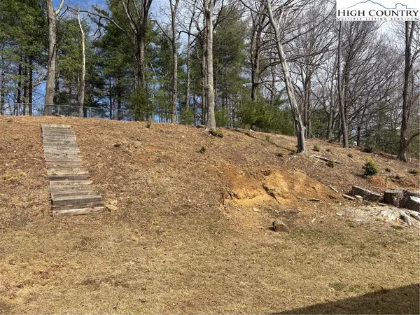 a backyard of a house with large trees