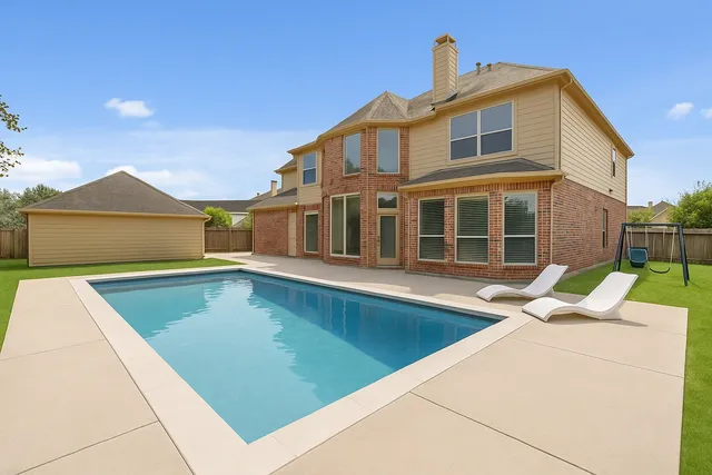 a house view with a outdoor space