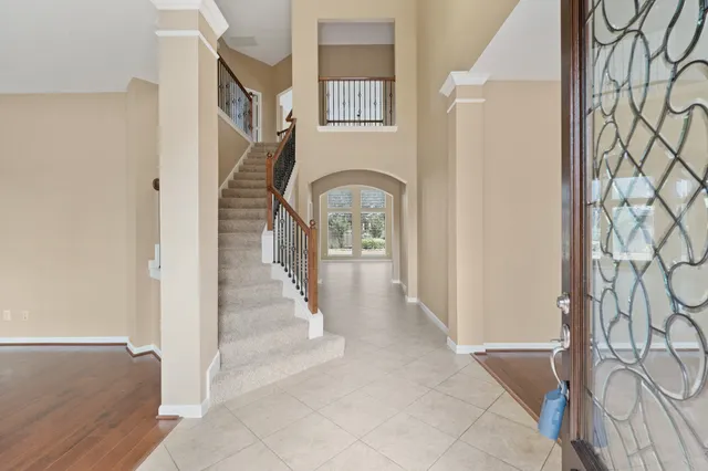 a view of a hallway with entryway