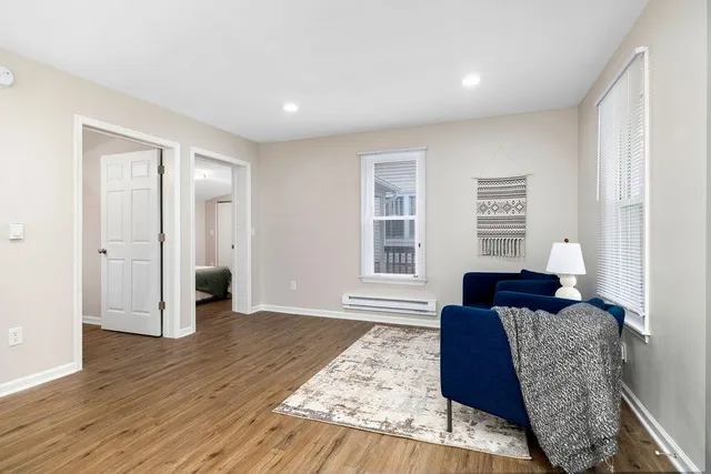 a living room with furniture and a couch