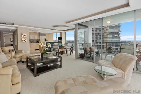 a living room with furniture