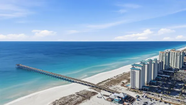 a view of an ocean and beach