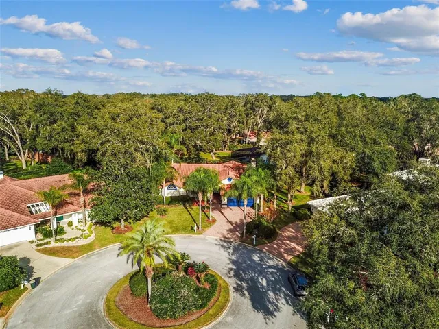 a view of a swimming pool with a yard and mountain view