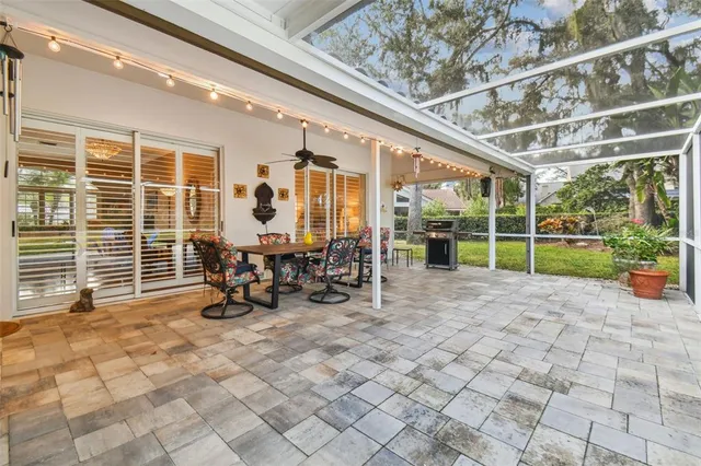 a view of a park with slide