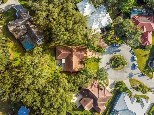 an aerial view of residential building with parking space