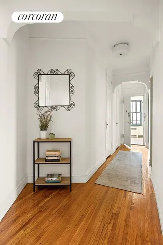 a lobby with furniture