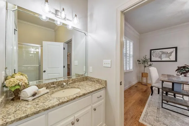 a front view of a house with patio