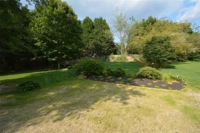 a view of a yard in front of house