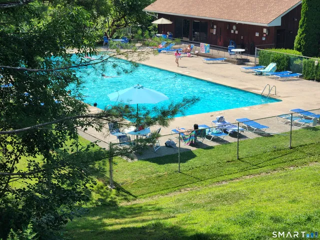 a view of a yard with a bench