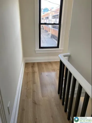 a view of a door with a window